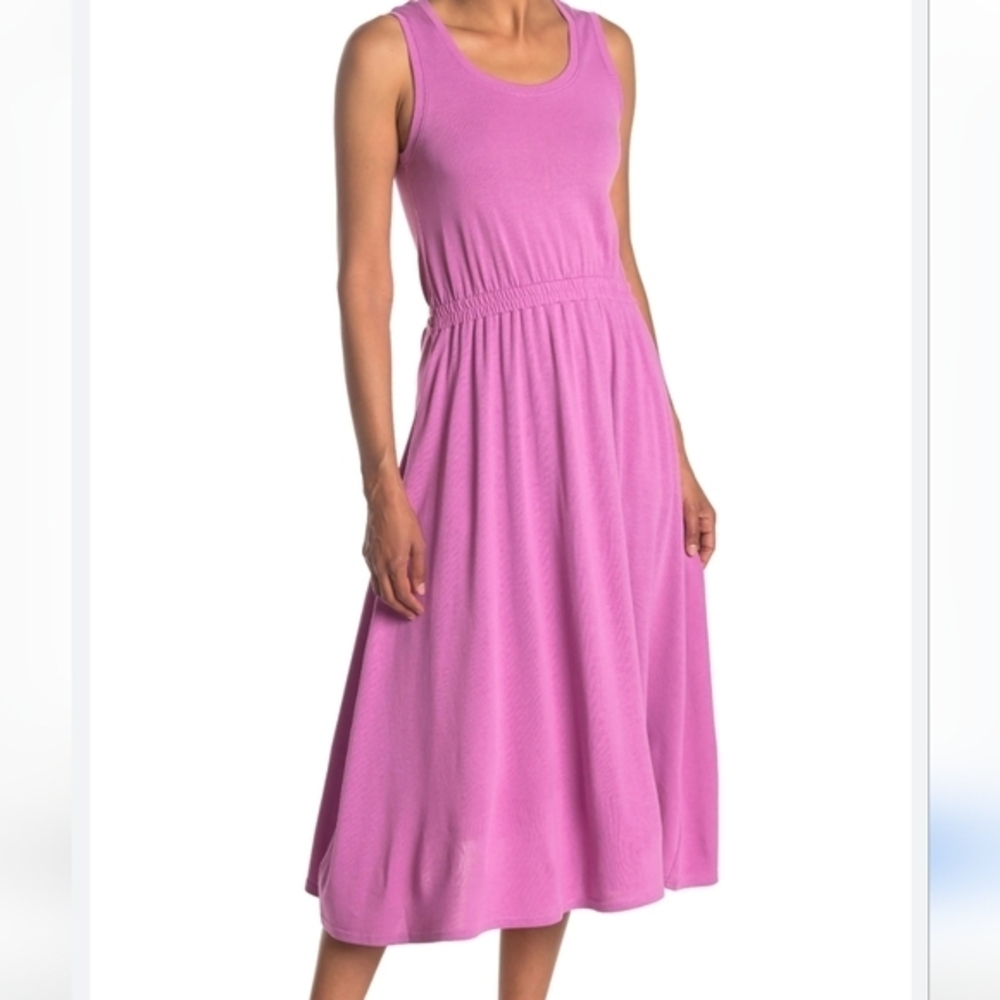 Melloday Pink Sleeveless Elastic Waist Midi Dress Size XL